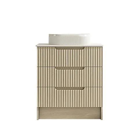 MERCIO Fluted Rhea 750mm Freestanding Cabinet - Natural Oak