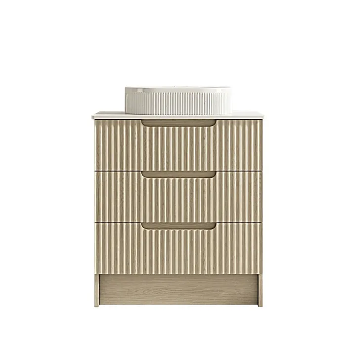 MERCIO Fluted Rhea 750mm Freestanding Cabinet - Natural Oak