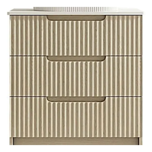 MERCIO Fluted Rhea 750mm Freestanding Cabinet - Natural Oak
