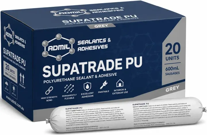 Admil SUPATRADE 104023 PU Polyurethane Sealant & Adhesive 600ml Sausage – Box of 20
