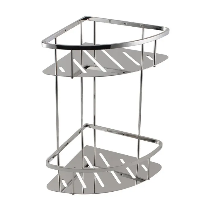 Aquaperla IVANO Chrome 2 Tier Stainless Steel Shower Shelf CH6117.TR