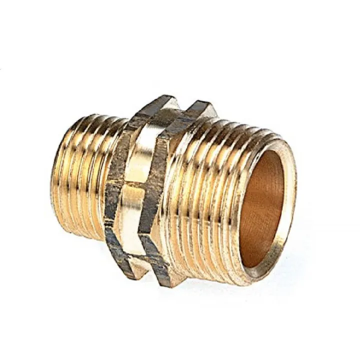 Brass Fitting - Nipple HEX Reducing 20mm (3/4") x 15mm (1/2") Lead Free