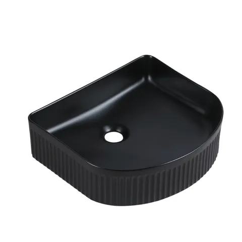 Cora 40 fluted arch basin matt black