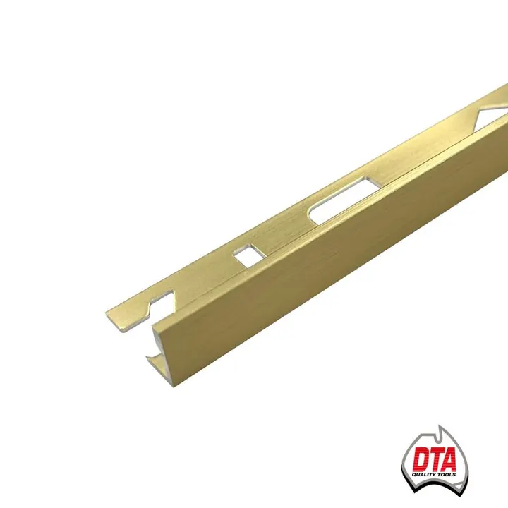 DTA Aluminium L-Shape Angle 3m x 10mm Brushed Gold
