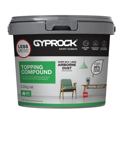 Gyprock Less Mess Topping Compound 2.25kg