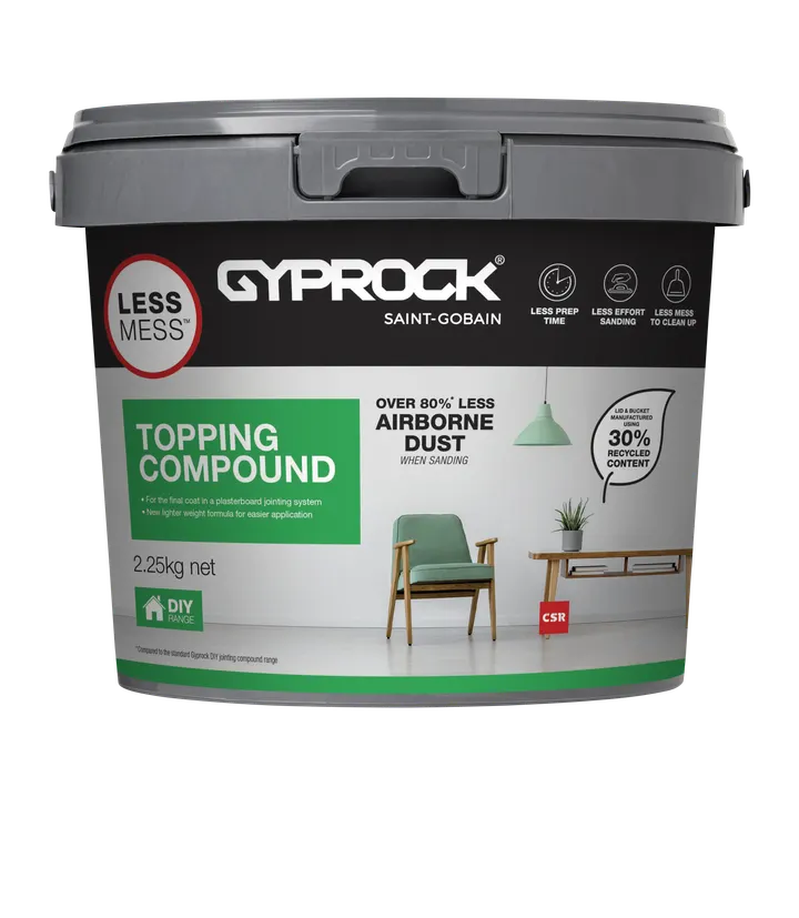 Gyprock Less Mess Topping Compound 2.25kg