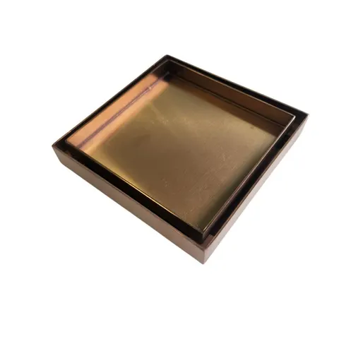 Kano brushed copper square tile insert floor waste