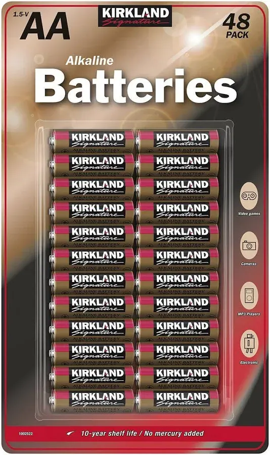 Kirkland Signature AA Alkaline Batteries 48 Pack