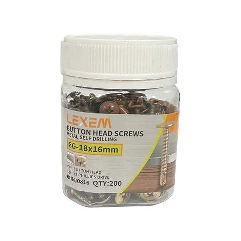Lexem Button Head Self Drilling Screws Yellow Zinc Jar 200pcs (Variety Sizes)