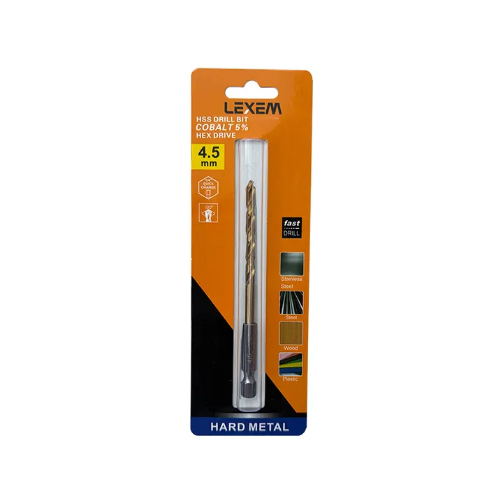 Lexem Cobalt 5% Hex Shank Drill Bit - Hard Metal (Variety Sizes)