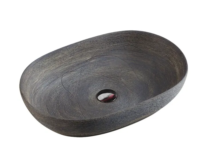 Vale 95 oval basin natural oak