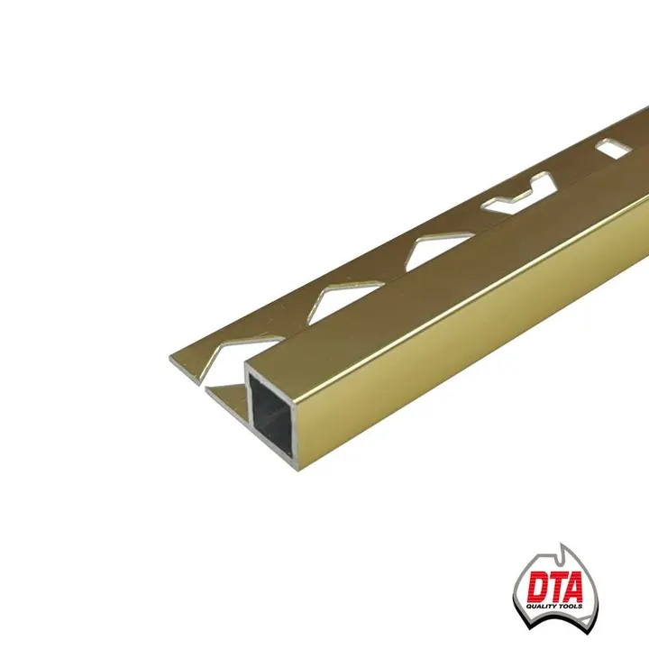 DTA aluminium square edge 3m x 12mm bright gold