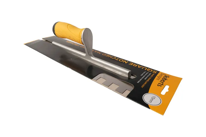 Stainless steel square notched Maxi Grip trowel large